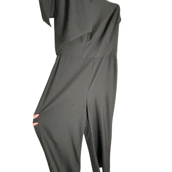 NWT BHLDN Windham One Shoulder Black Jumpsuit-sz 6